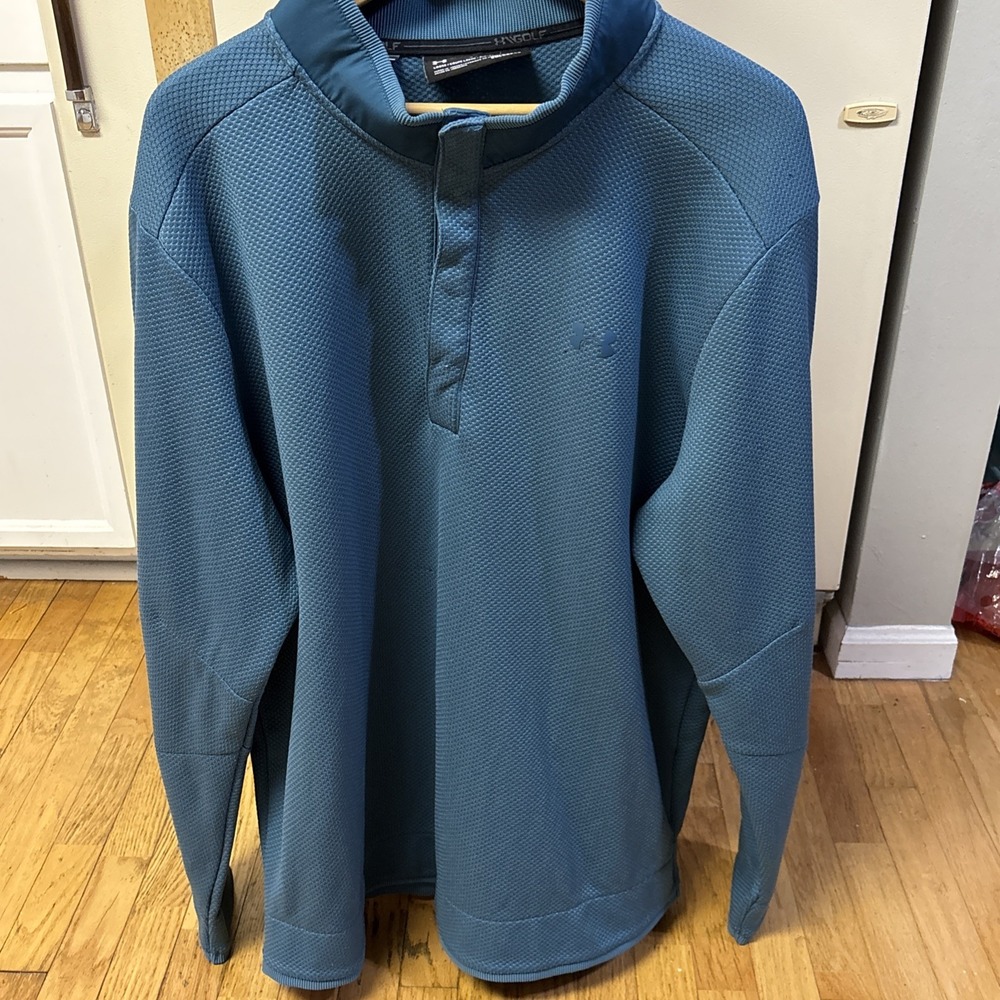 Under Armour Coldgear SweatShirt Men's 3XL Sweater Blue Snap Button